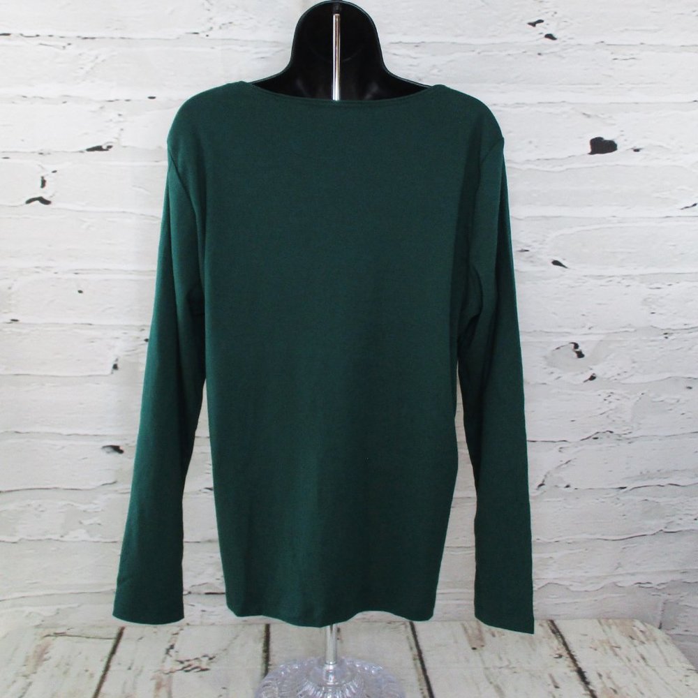 Karen Scott Embellished Holiday Long Sleeve Tee - Picture 4 of 11